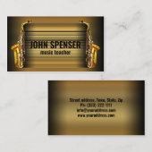 サックス音楽先生レトロ名刺 名刺 (正面/裏面)