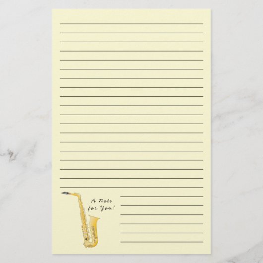 サックス音楽先生 便箋 (裏面)