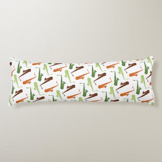 サックス音楽楽器ジャズバンドミュージカル ボディピロー (正面)