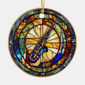 サックス音楽楽器 セラミックオーナメント (正面)