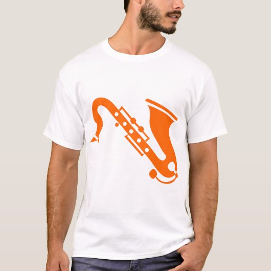 サックス - オレンジ Tシャツ (正面)
