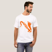 サックス - オレンジ Tシャツ (正面フル)