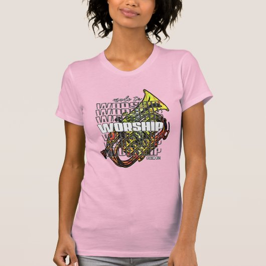 サックス・クリスチャンを崇拝するために作られた詩篇95 Tシャツ (正面)