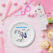 サックス・ジャズ・ミュージック ペーパープレート (パーティー)