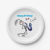 サックス・ジャズ・ミュージック ペーパープレート (正面)