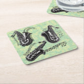 サックス スクエアペーパーコースター (アングル)