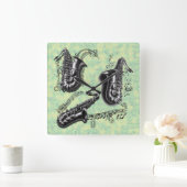 サックス スクエア壁時計 (ホーム)