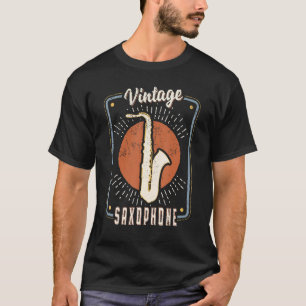 サックス レトロ クラシック 音楽 愛 Tシャツ
