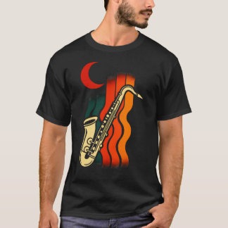サックス レトロ - ジャズ音楽好き Tシャツ