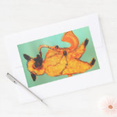 サックス：羊 長方形シール (封筒)