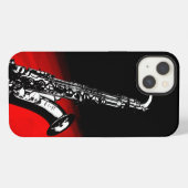 サックス（赤と黒） iPhoneケース (裏面横)
