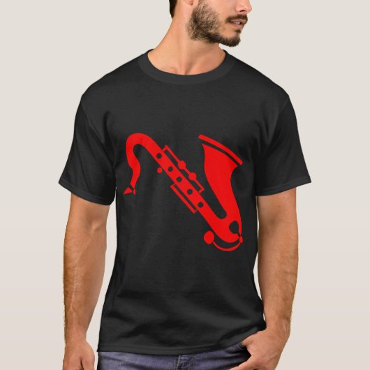 サックス - 赤 Tシャツ (正面)