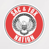 サックフォックス国旗アメリカ先住民アメリカ民族記号ind ラベル (デザイン2)