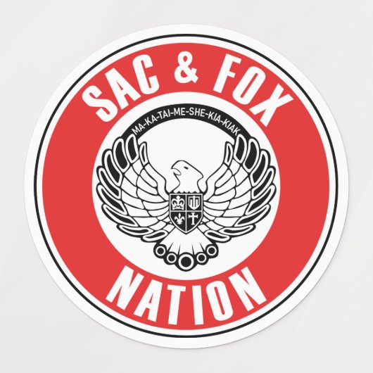 サックフォックス国旗アメリカ先住民アメリカ民族記号ind ラベル (デザイン2)
