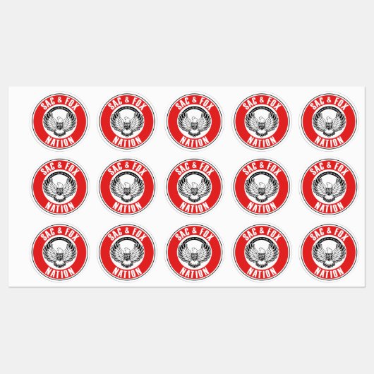 サックフォックス国旗アメリカ先住民アメリカ民族記号ind ラベル (シート)