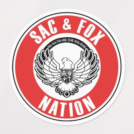 サックフォックス国旗アメリカ先住民アメリカ民族記号ind ラベル (デザイン3)