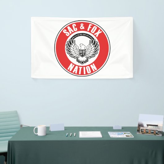 サックフォックス国旗アメリカ先住民アメリカ民族記号ind 横断幕 (トレードショー)