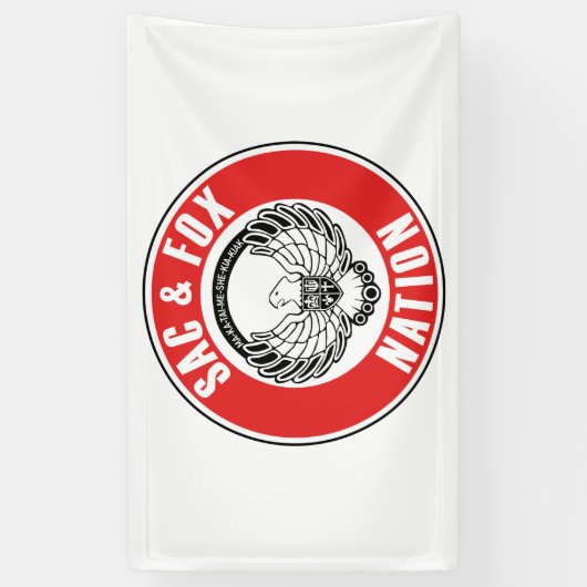 サックフォックス国旗アメリカ先住民アメリカ民族記号ind 横断幕 (縦)