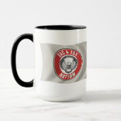 サック&キツネ国家(オクラホマ)国旗のマグカップ マグカップ (左)