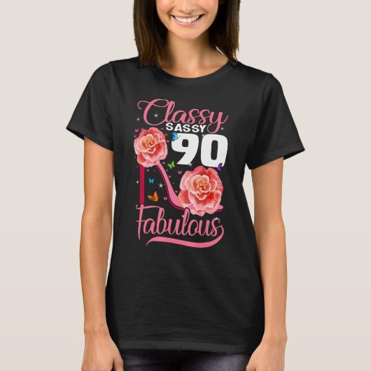 サッシクラス90ファブラス90th誕生日ハイヒール tシャツ (正面)