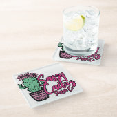 サッシサボテンデザインGO [ロゴ1] ガラスコースター (アングル)