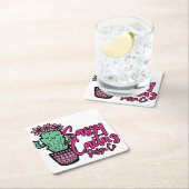 サッシサボテンデザインGO [ロゴ1] スクエアペーパーコースター (インサイチュ)