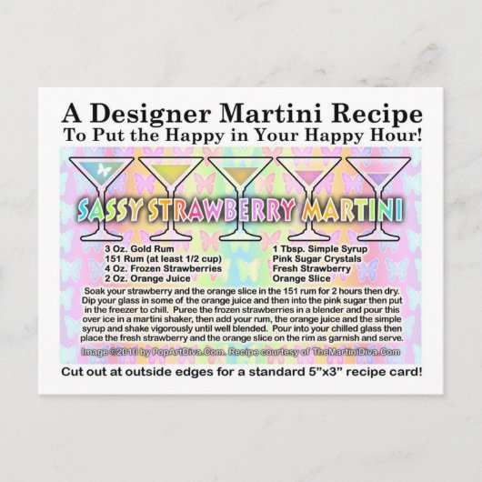 サッシストロベリー春マルティーニレシピカード ポストカード (正面)