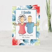 サッシスナーキーシスターカートゥーおもしろいことわざ誕生日 カード (正面)