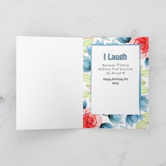 サッシスナーキーシスターカートゥーおもしろいことわざ誕生日 カード (内部)