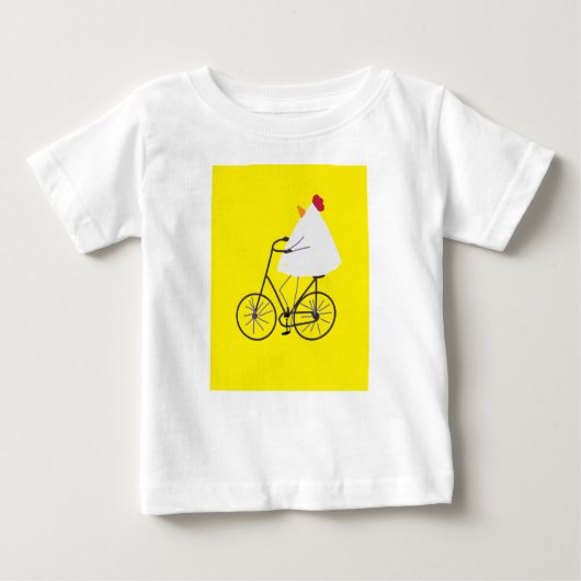 サッシチキンバイクもしくは自転車に乗る人 ベビーTシャツ (正面)