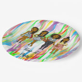 サッシパーソナライズされたー・ディバ数々の女色 ペーパープレート (アングル)