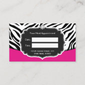 サッシピンクゼブラプリント美容師アポイントメント 予約カード (裏面)