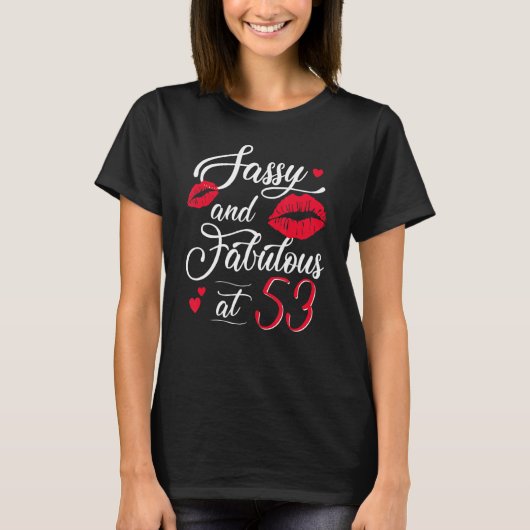サッシファブアット53唇誕生日53歳Si Tシャツ (正面)