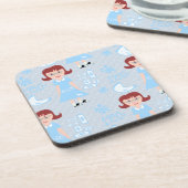 サッシフィティスガールパターンおもしろいレトロアートデザイン コースター (左側)