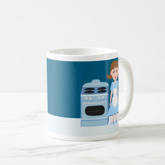 サッシフィティズハウスワイアおもしろいレトロイラストレーション コーヒーマグカップ (正面右)