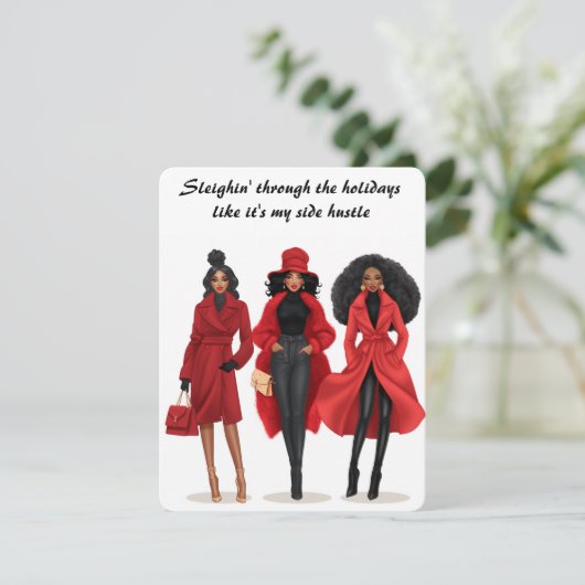 サッシホリデーギフトカードそりクリスマス シーズンカード (スタンド正面)