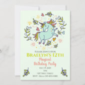 サッシユニコーンマジカル誕生日 招待状 (正面)