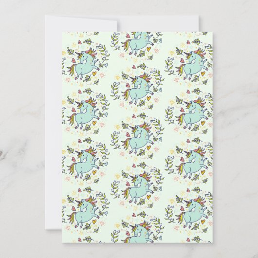 サッシユニコーンマジカル誕生日 招待状 (裏面)