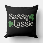 サッシラシーセントパトリックの日アイリッシュガールシャームロック クッション (正面)