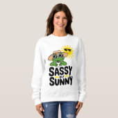 サッシーがサニーカエルデザインおもしろい- Summer Women's スウェットシャツ (正面フル)