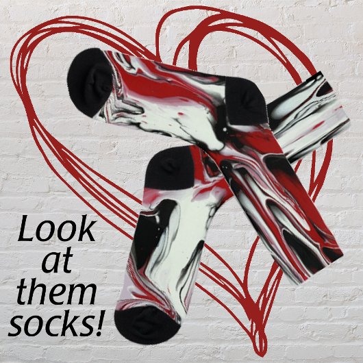 サッシーで熱い赤白黒炎 ソックス