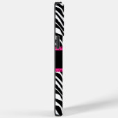 サッシーとシックなゼブラプリントピンクレースモノグラム Case-Mate iPhoneケース (裏面 / 右)