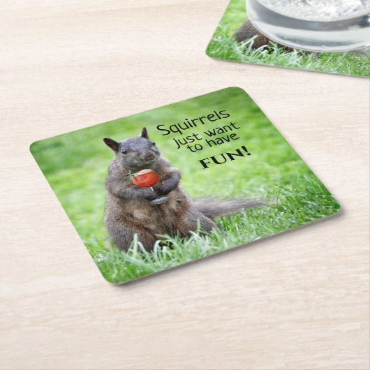 サッシーなリスのコースター スクエアペーパーコースター (アングル)