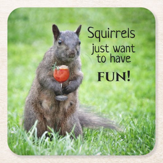 サッシーなリスのコースター スクエアペーパーコースター (正面)