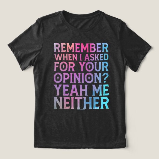 サッシーな名言 楽しい態度 トライブレンドＴシャツ (デザイン正面)