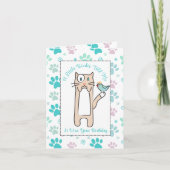  サッシーな猫のキャラクター おもしろいフレーズ 高齢の誕生日 カード (正面)