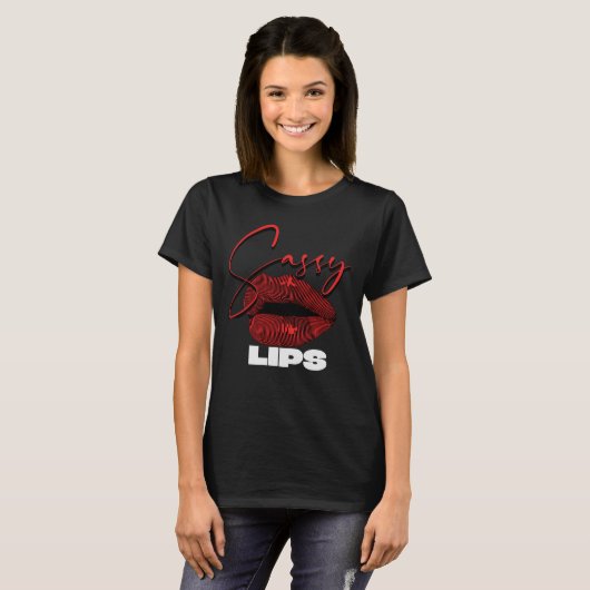サッシーな赤い唇 Tシャツ (正面フル)