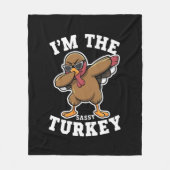 サッシーの七面鳥マッチングファミリー感謝祭パーティー フリースブランケット (正面)
