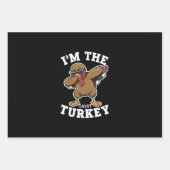 サッシーの七面鳥マッチングファミリー感謝祭パーティー ラッピングペーパーシート (正面)