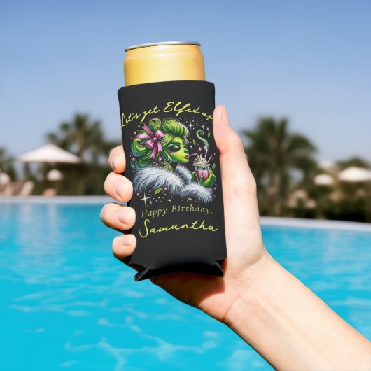 サッシーエルフスクワッド女子会 クリスマス誕生日 スリム缶クーラー (インサイチュ プール)